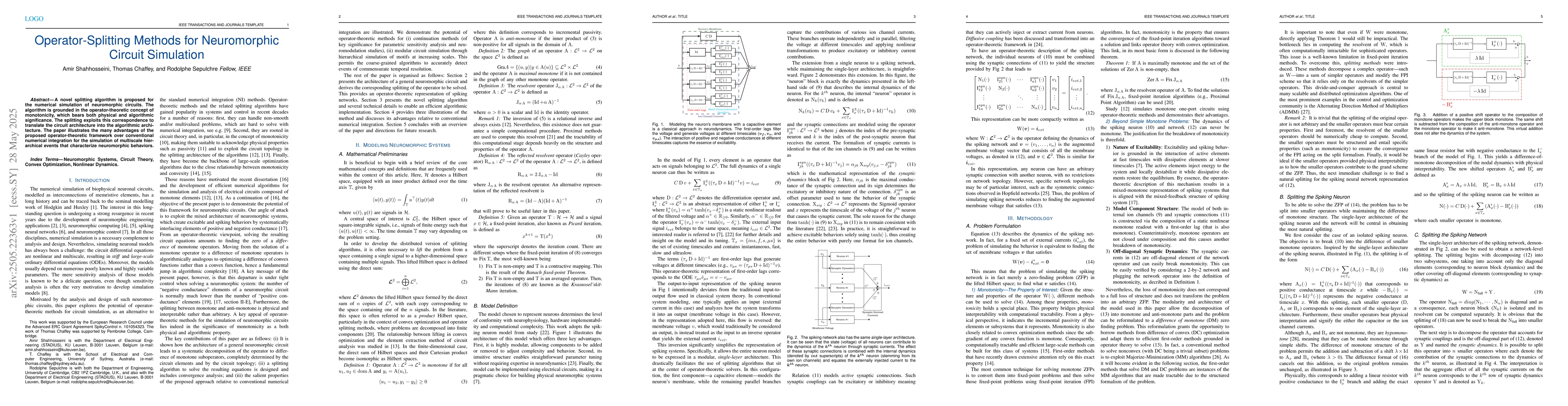 Thumbnail for Operator-Splitting Methods for Neuromorphic Circuit Simulation