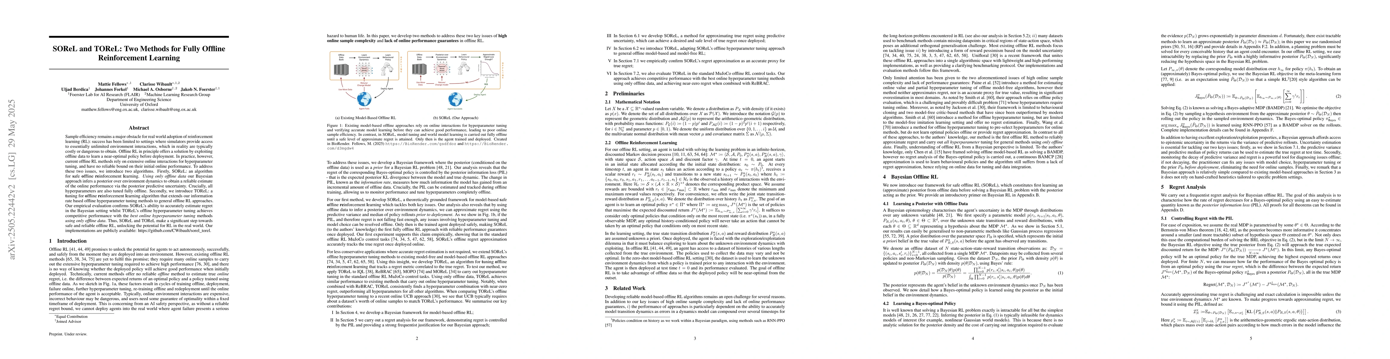 Thumbnail for SOReL and TOReL: Two Methods for Fully Offline Reinforcement Learning
