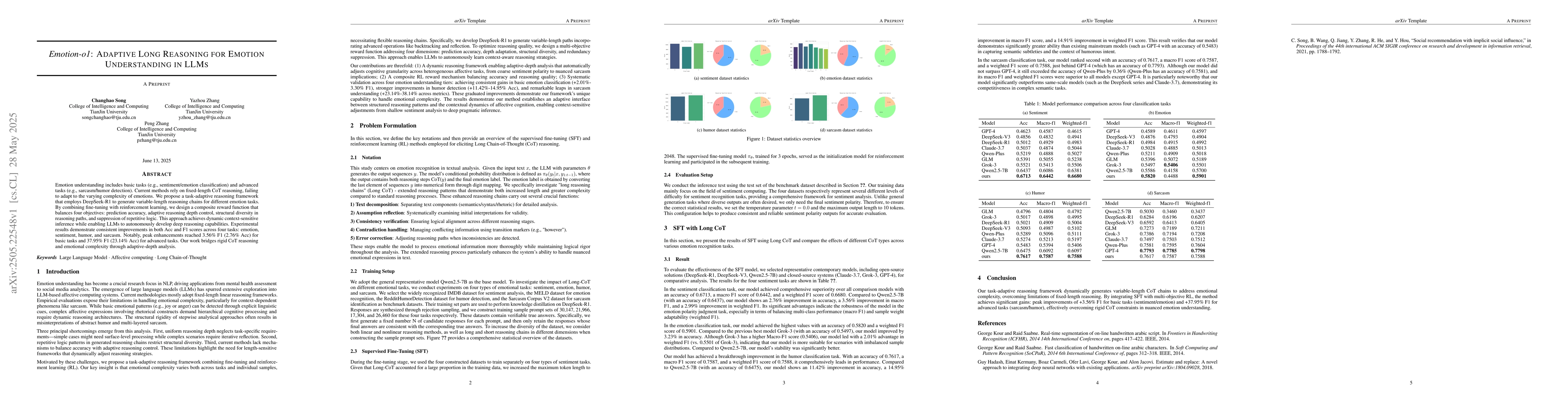 Thumbnail for Emotion-o1: Adaptive Long Reasoning for Emotion Understanding in LLMs
