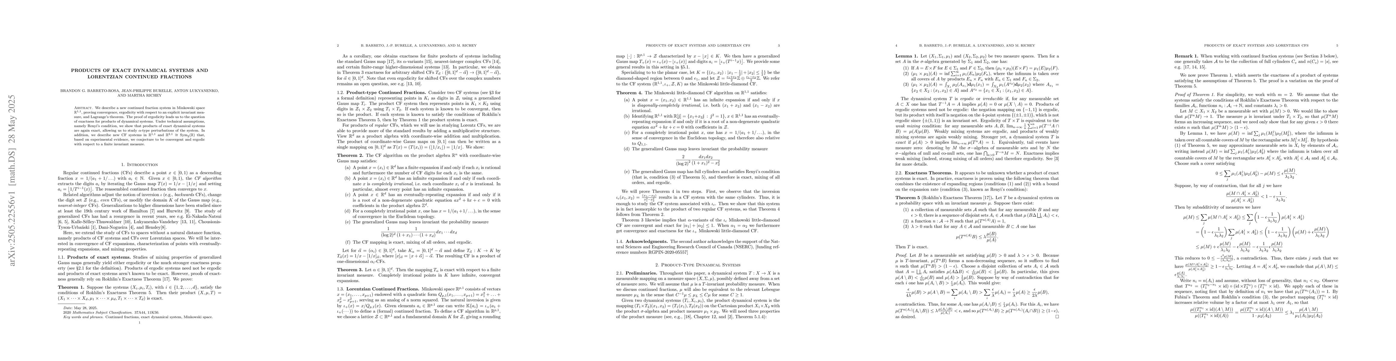 Thumbnail for Products of exact dynamical systems and Lorentzian continued fractions