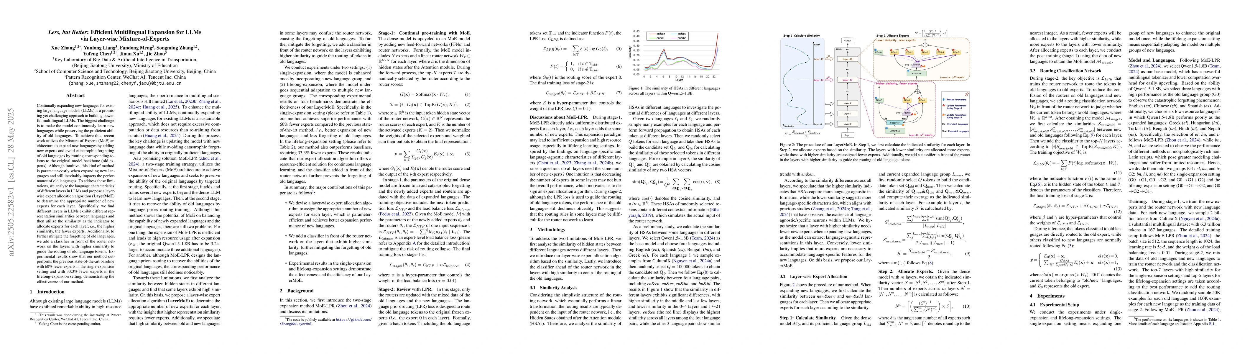 Thumbnail for Less, but Better: Efficient Multilingual Expansion for LLMs via
  Layer-wise Mixture-of-Experts