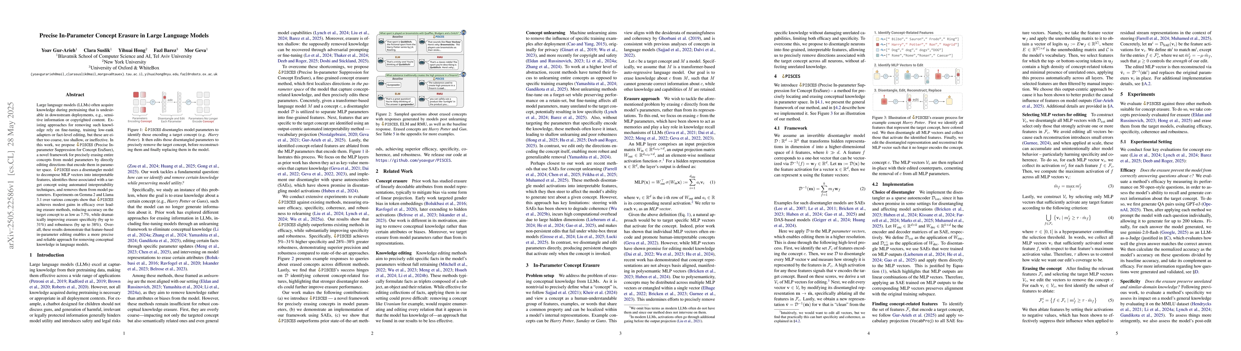 Thumbnail for Precise In-Parameter Concept Erasure in Large Language Models