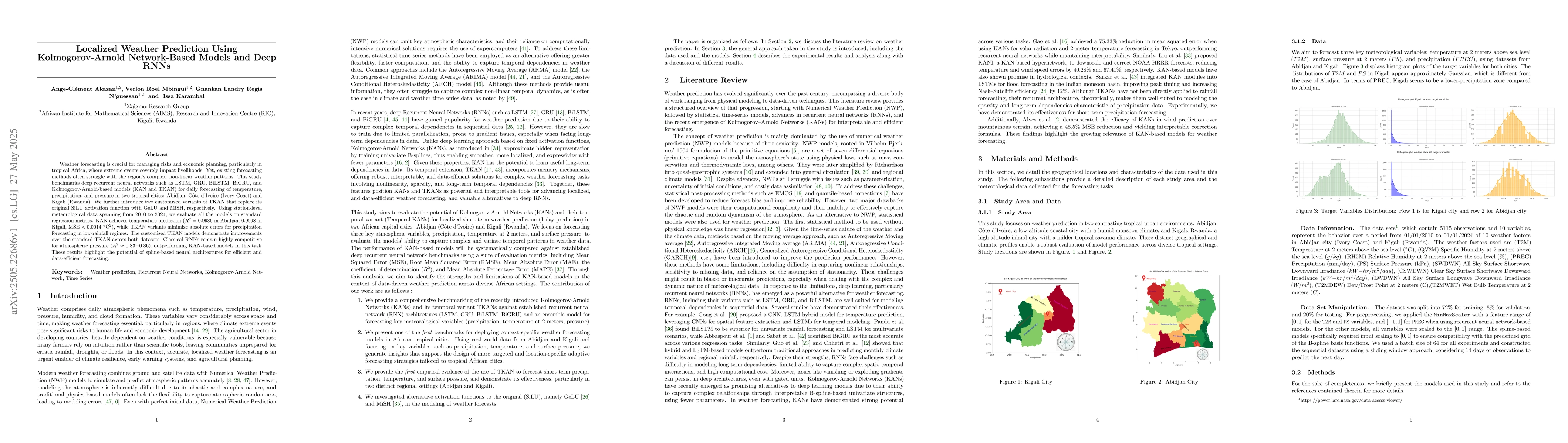 Thumbnail for Localized Weather Prediction Using Kolmogorov-Arnold Network-Based
  Models and Deep RNNs