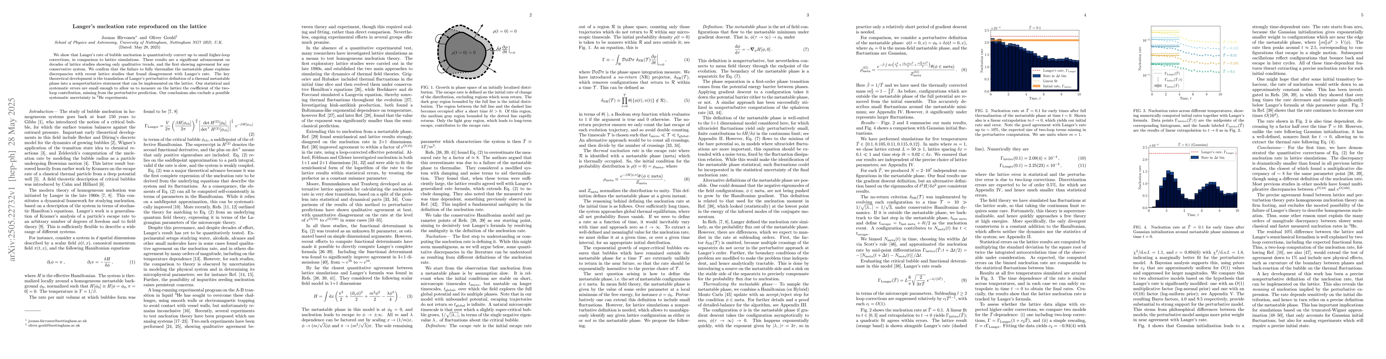 Thumbnail for Langer's nucleation rate reproduced on the lattice