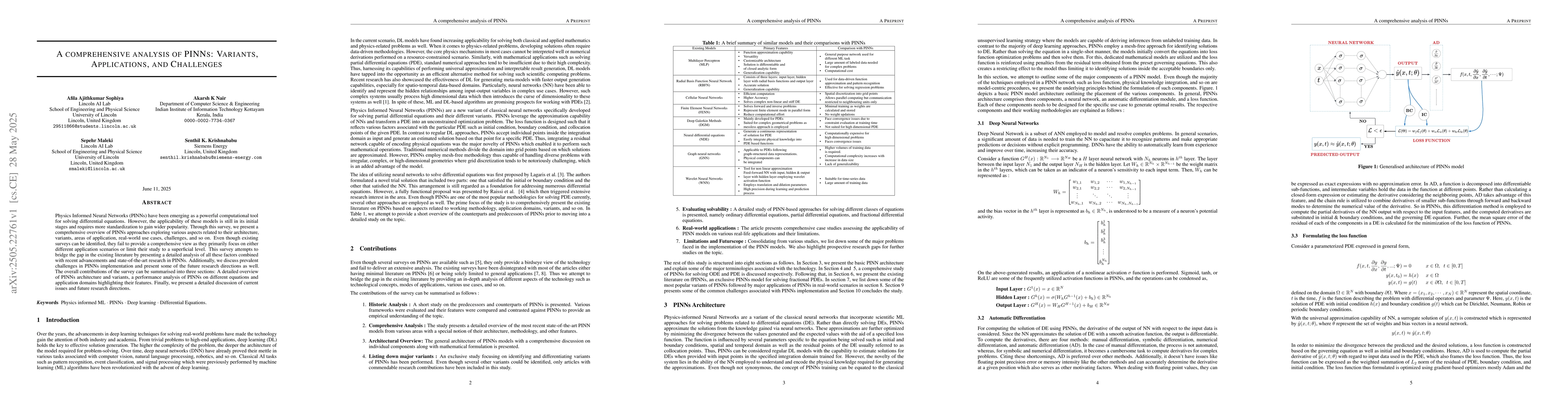 Thumbnail for A comprehensive analysis of PINNs: Variants, Applications, and
  Challenges
