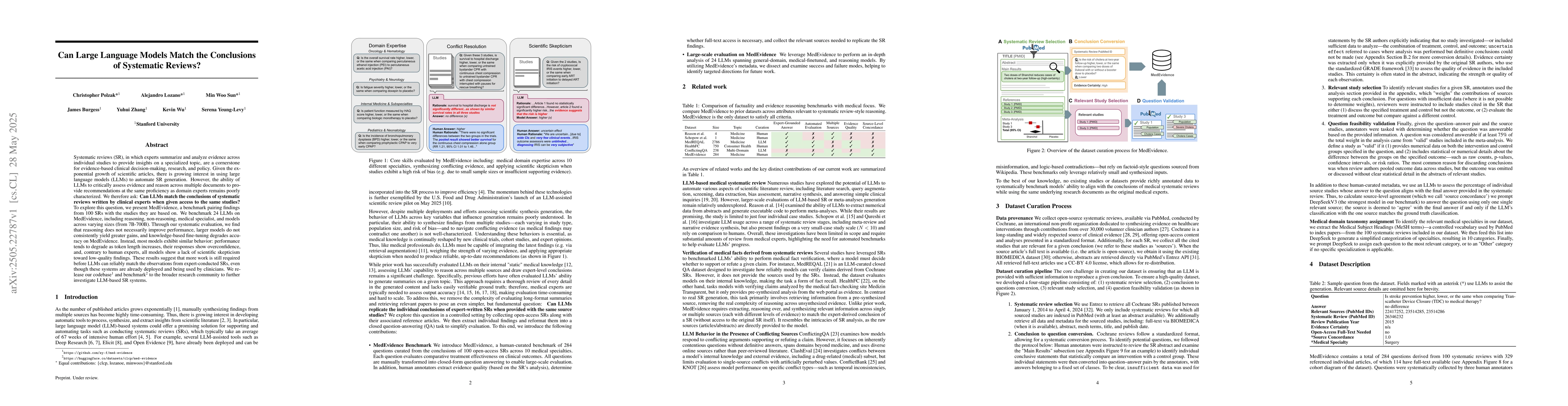 Thumbnail for Can Large Language Models Match the Conclusions of Systematic Reviews?