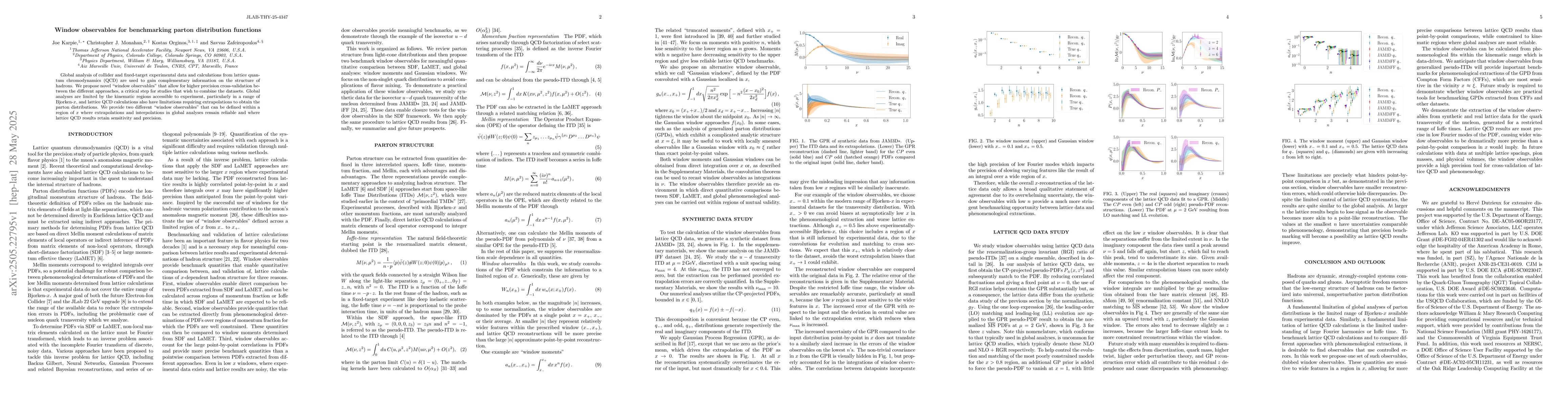 Thumbnail for Window observables for benchmarking parton distribution functions