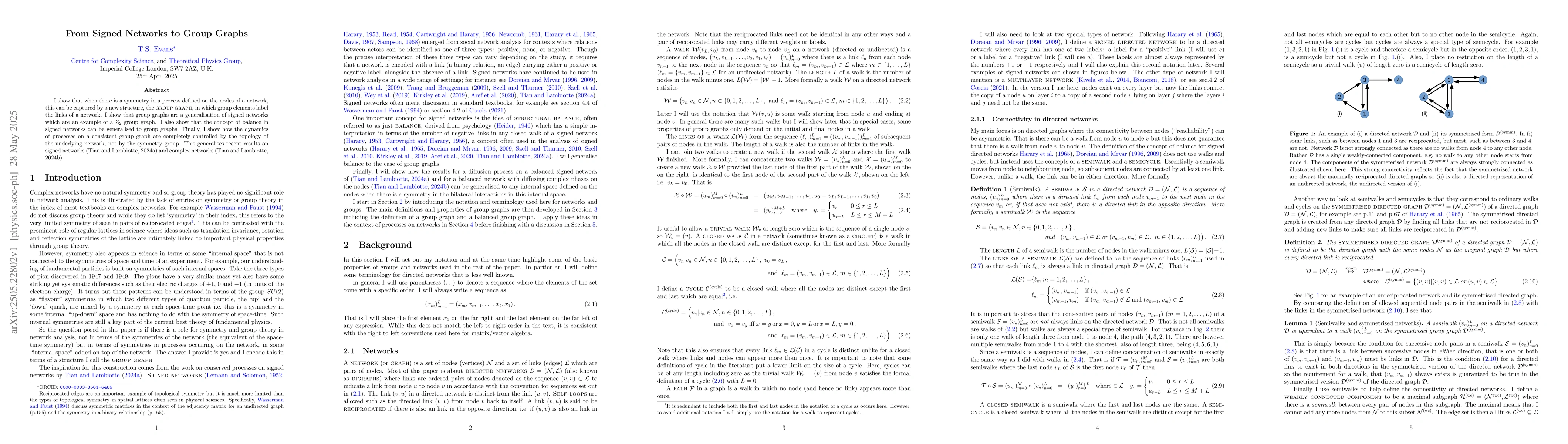 Thumbnail for From Signed Networks to Group Graphs