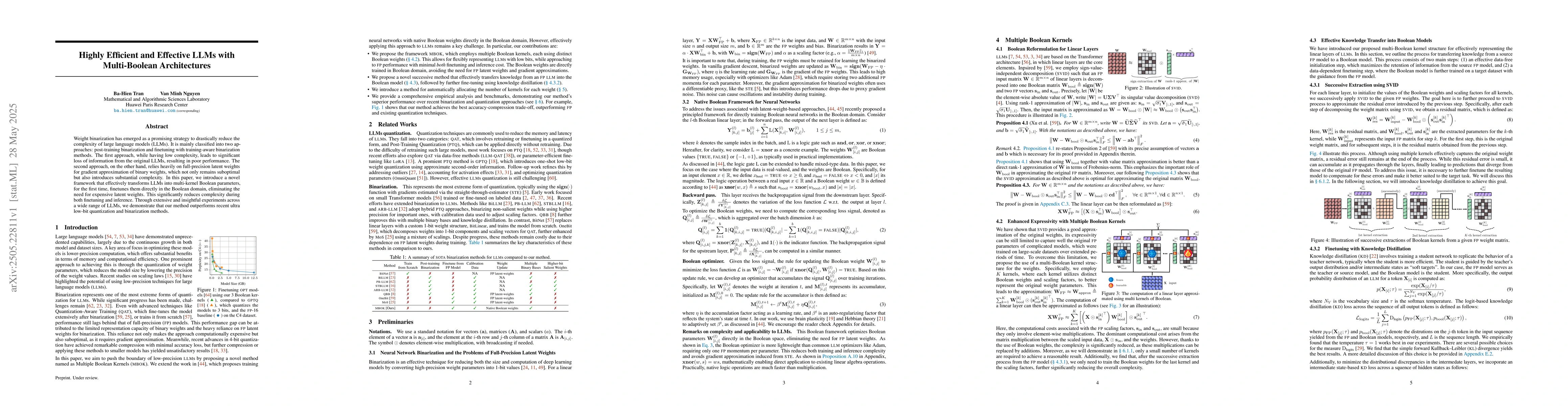 Thumbnail for Highly Efficient and Effective LLMs with Multi-Boolean Architectures