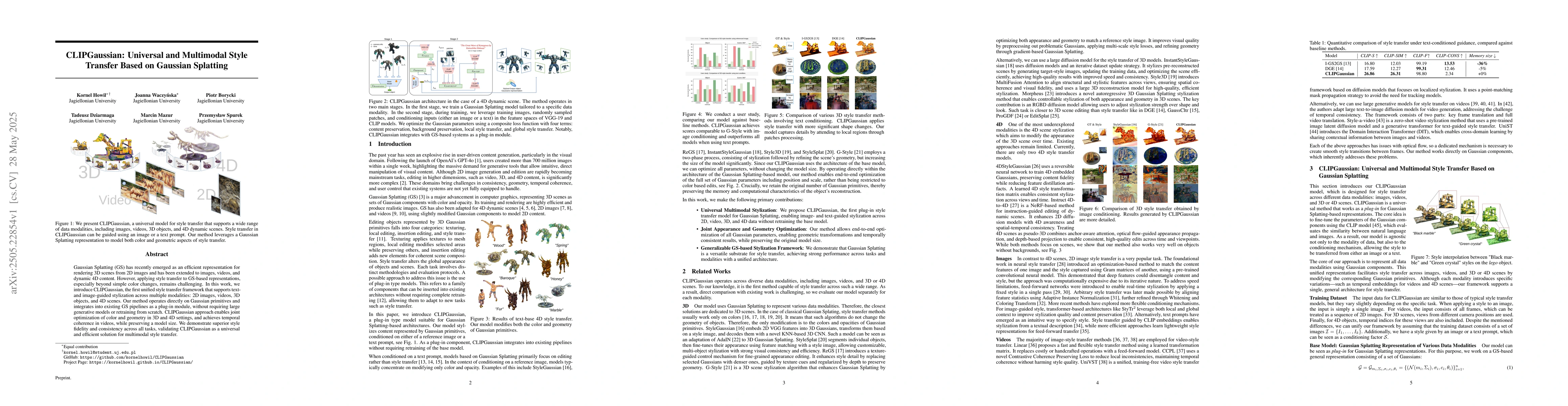 Thumbnail for CLIPGaussian: Universal and Multimodal Style Transfer Based on Gaussian
  Splatting
