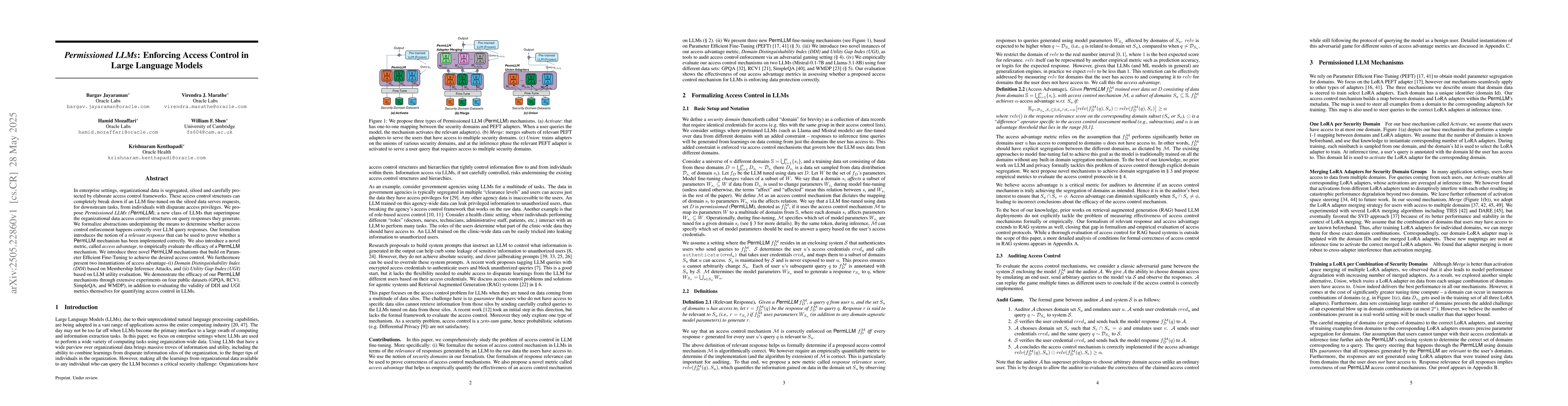 Thumbnail for Permissioned LLMs: Enforcing Access Control in Large Language Models