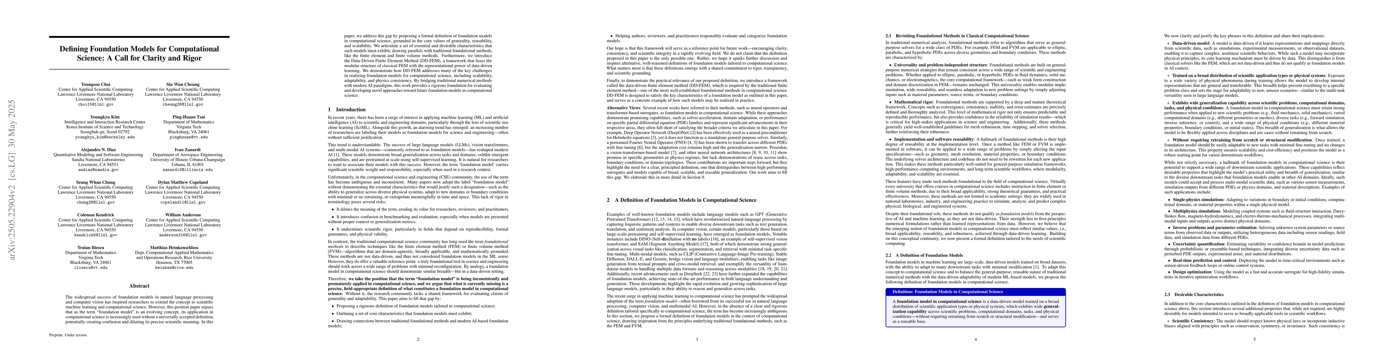 Thumbnail for Defining Foundation Models for Computational Science: A Call for Clarity
  and Rigor