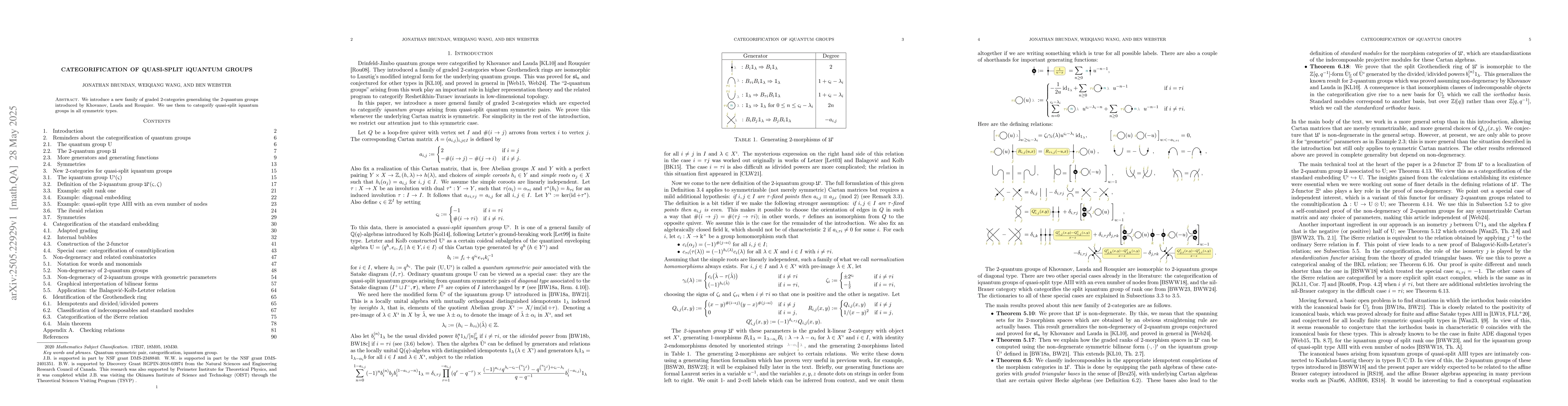 Thumbnail for Categorification of quasi-split iquantum groups