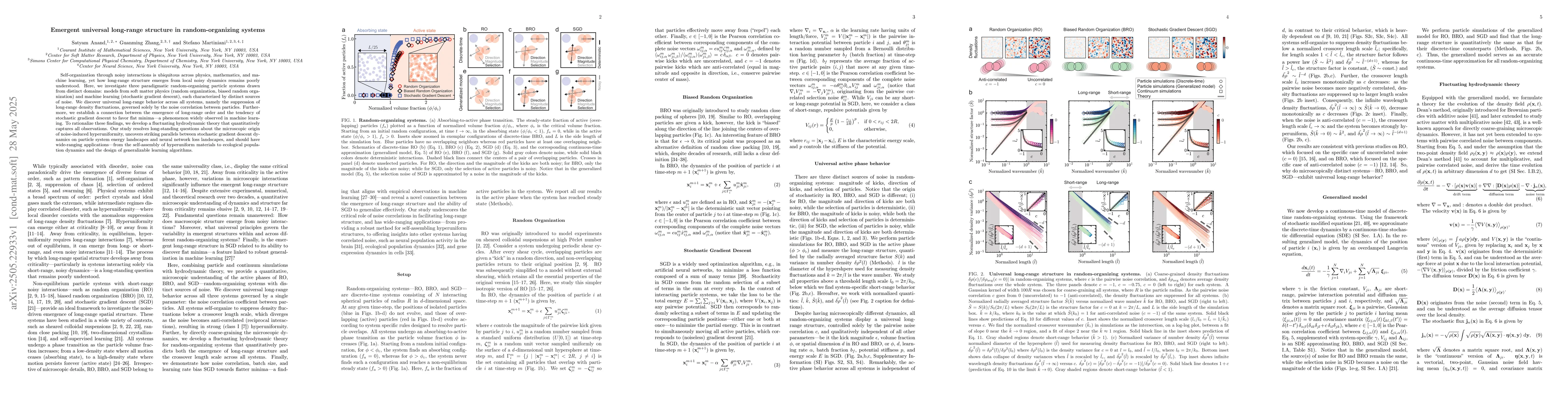 Thumbnail for Emergent universal long-range structure in random-organizing systems