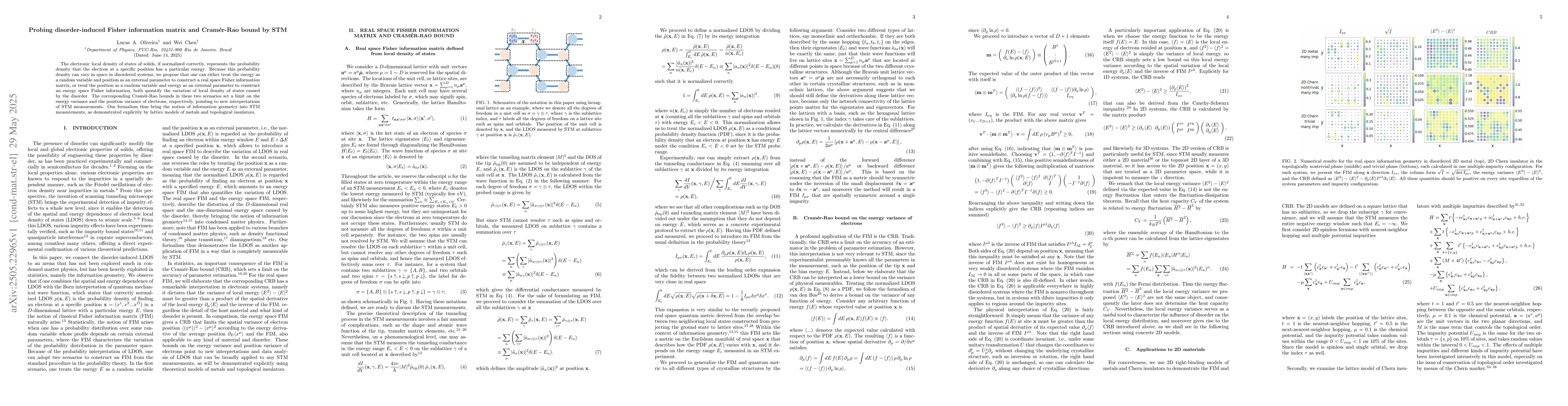 Thumbnail for Probing disorder-induced Fisher information matrix and Cramér-Rao
  bound by STM