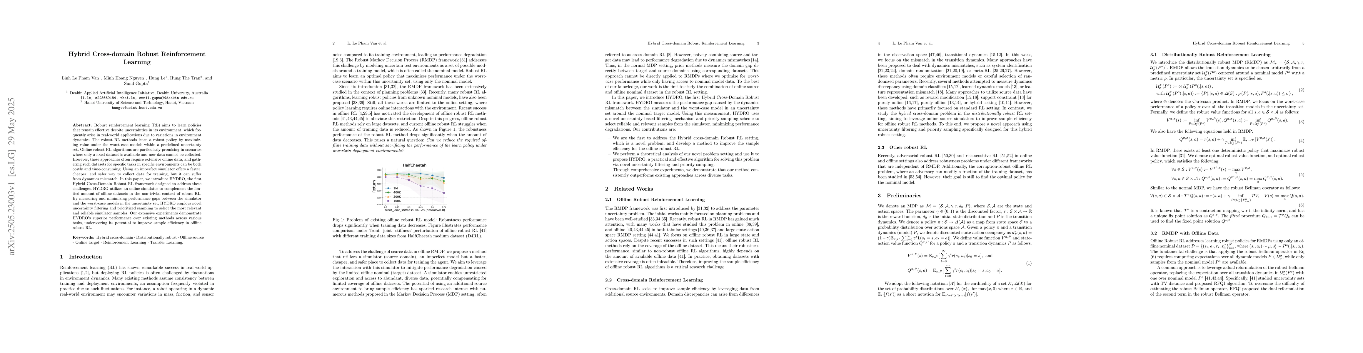 Thumbnail for Hybrid Cross-domain Robust Reinforcement Learning
