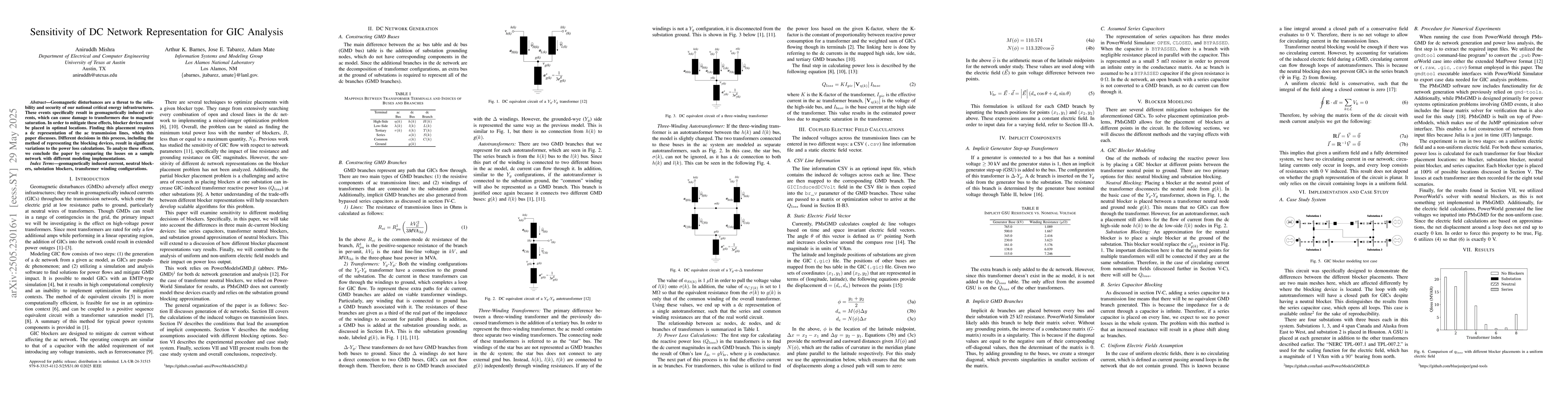 Thumbnail for Sensitivity of DC Network Representation for GIC Analysis