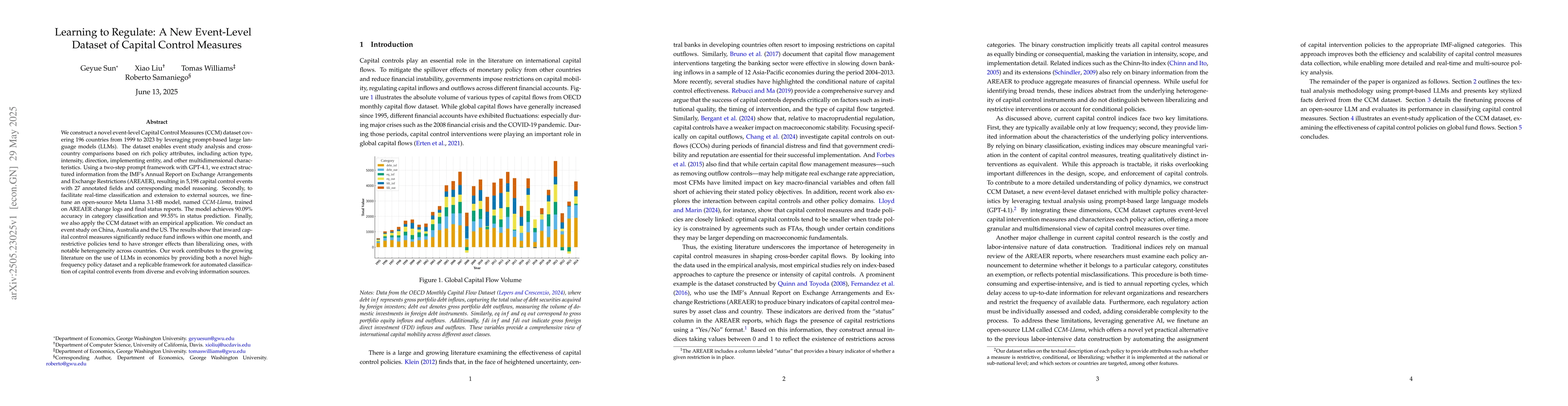 Thumbnail for Learning to Regulate: A New Event-Level Dataset of Capital Control
  Measures