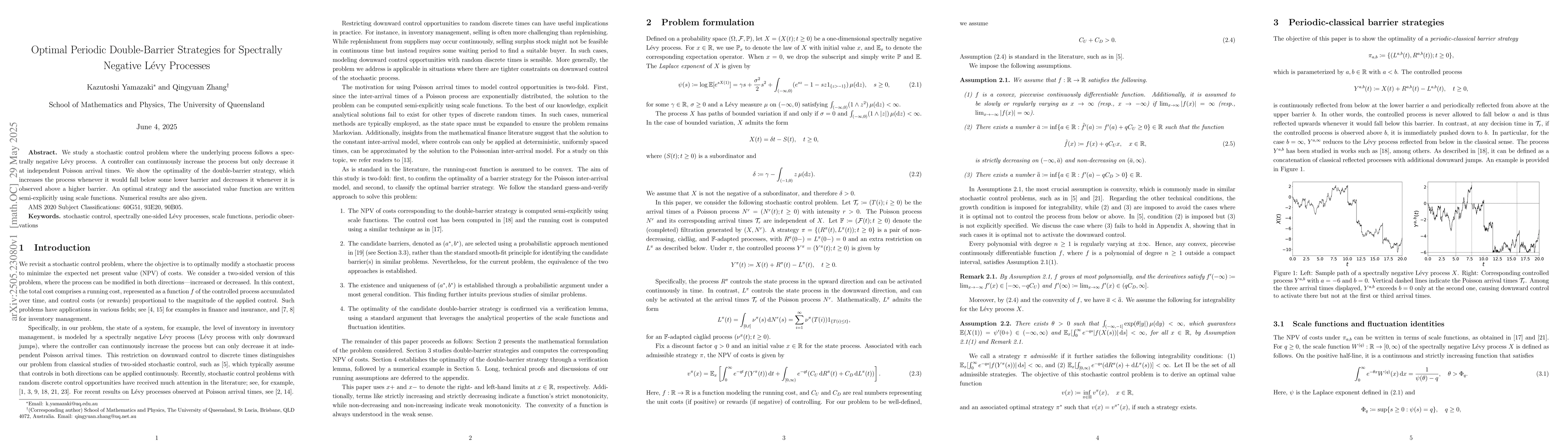 Thumbnail for Optimal Periodic Double-Barrier Strategies for Spectrally Negative
  Lévy Processes