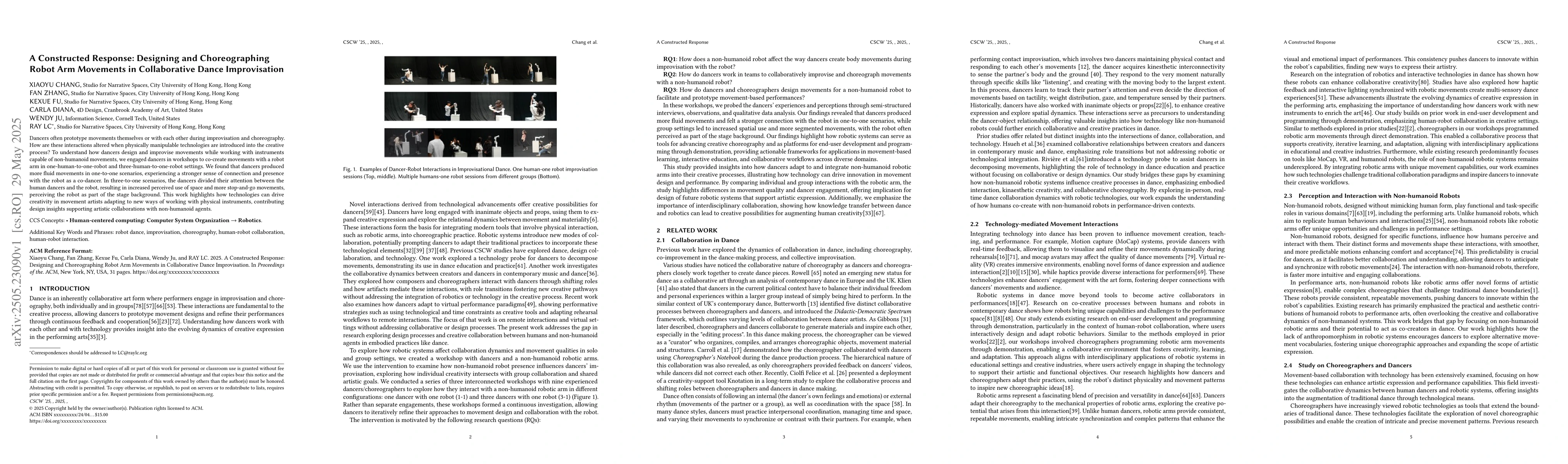 Thumbnail for A Constructed Response: Designing and Choreographing Robot Arm Movements
  in Collaborative Dance Improvisation