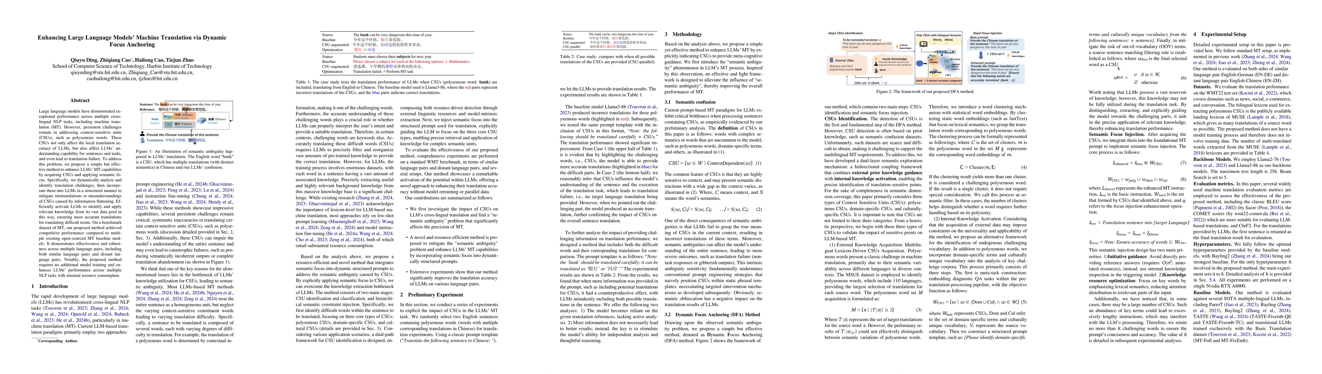 Thumbnail for Enhancing Large Language Models'Machine Translation via Dynamic Focus
  Anchoring