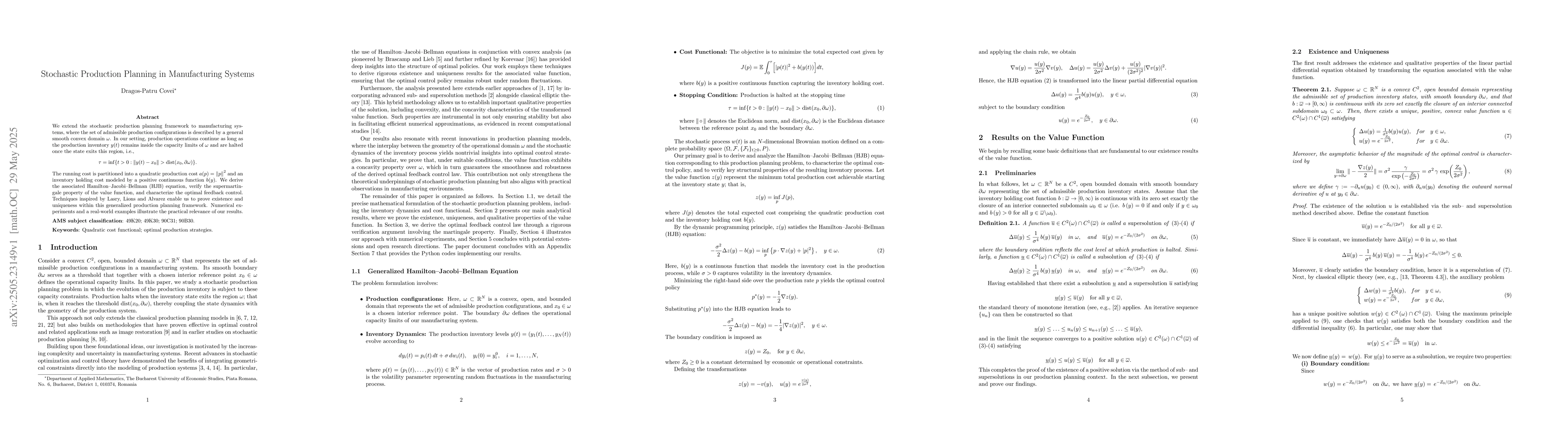 Thumbnail for Stochastic Production Planning in Manufacturing Systems