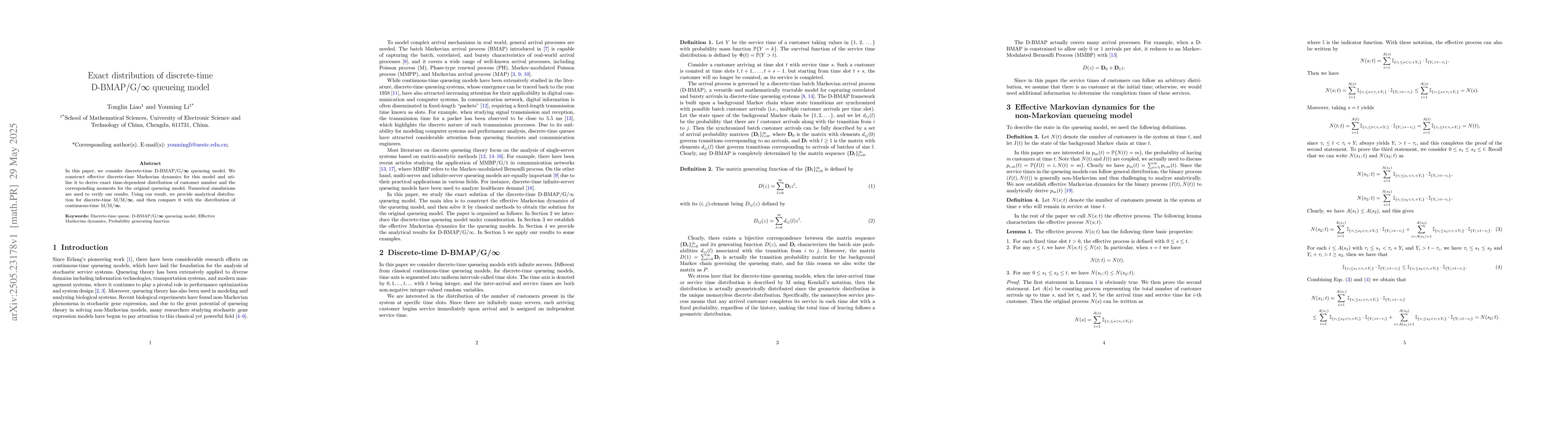 Thumbnail for Exact distribution of discrete-time D-BMAP/G/\inf queueing model