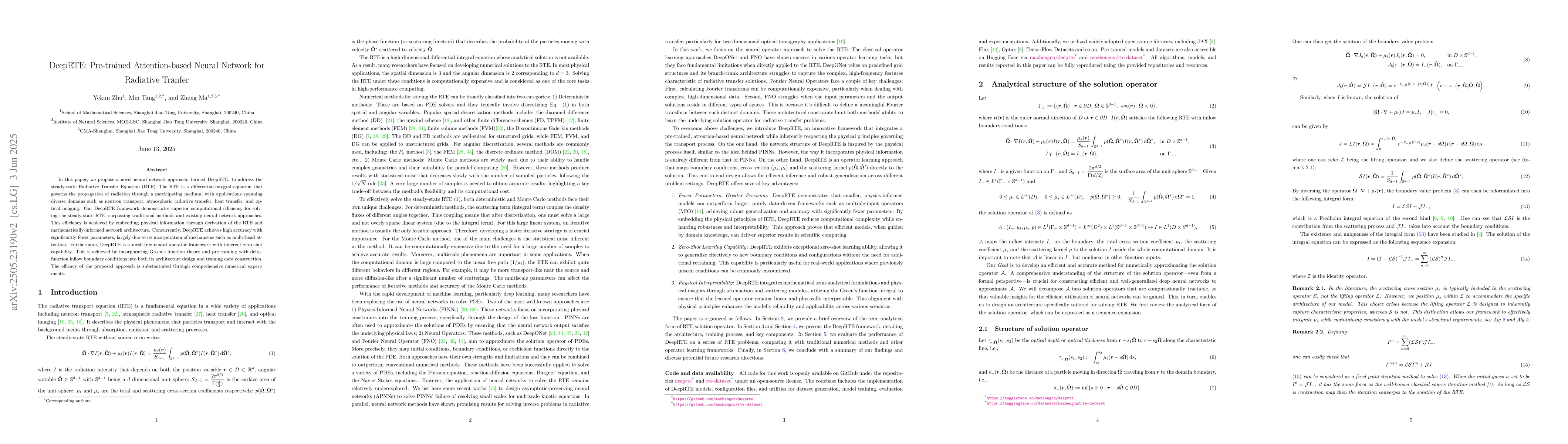 Thumbnail for DeepRTE: Pre-trained Attention-based Neural Network for Radiative
  Tranfer