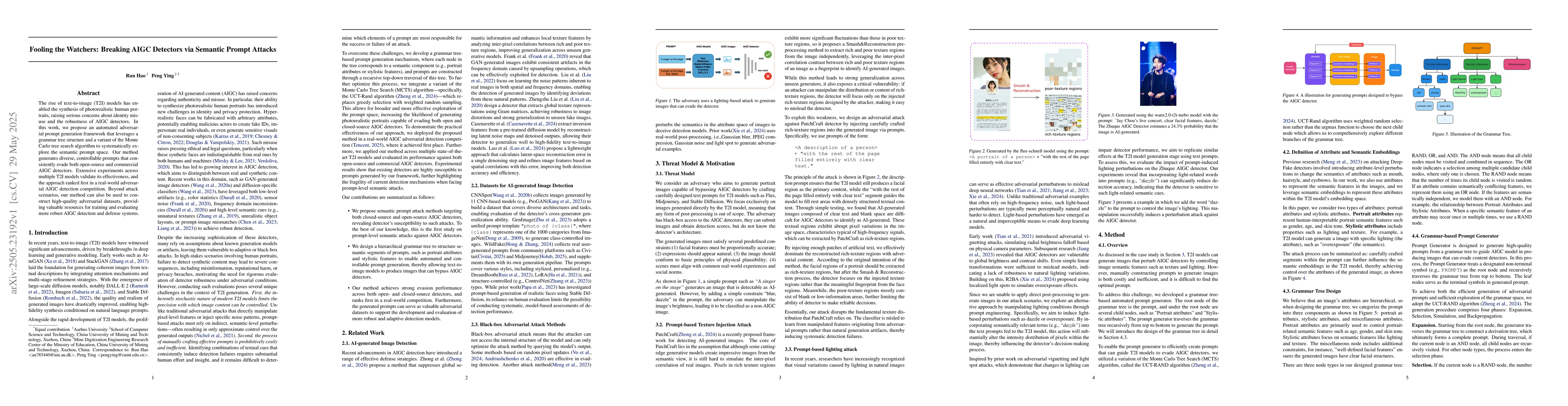 Thumbnail for Fooling the Watchers: Breaking AIGC Detectors via Semantic Prompt
  Attacks