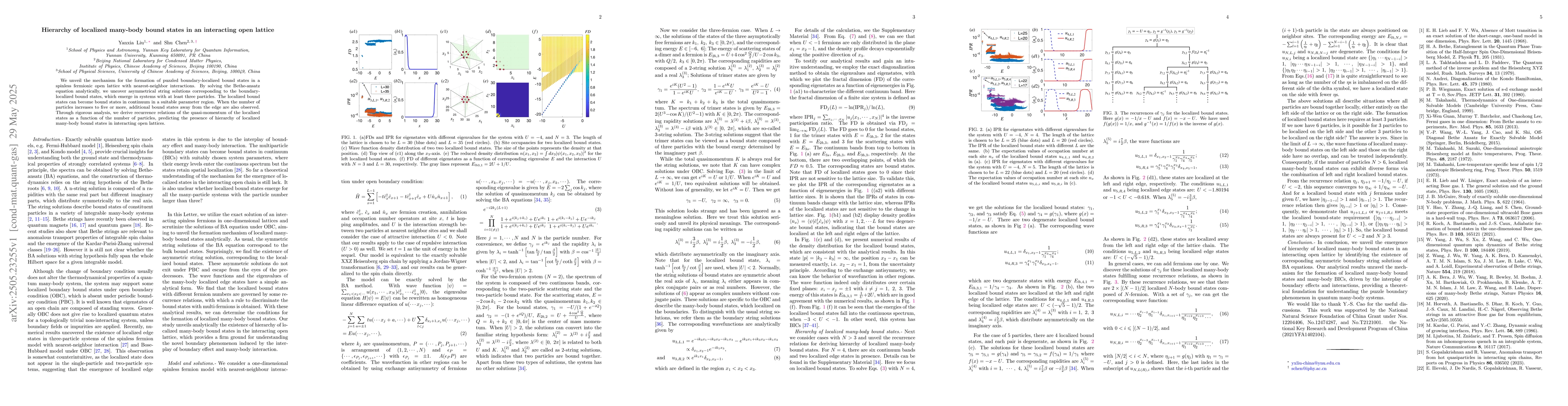 Thumbnail for Hierarchy of localized many-body bound states in an interacting open
  lattice
