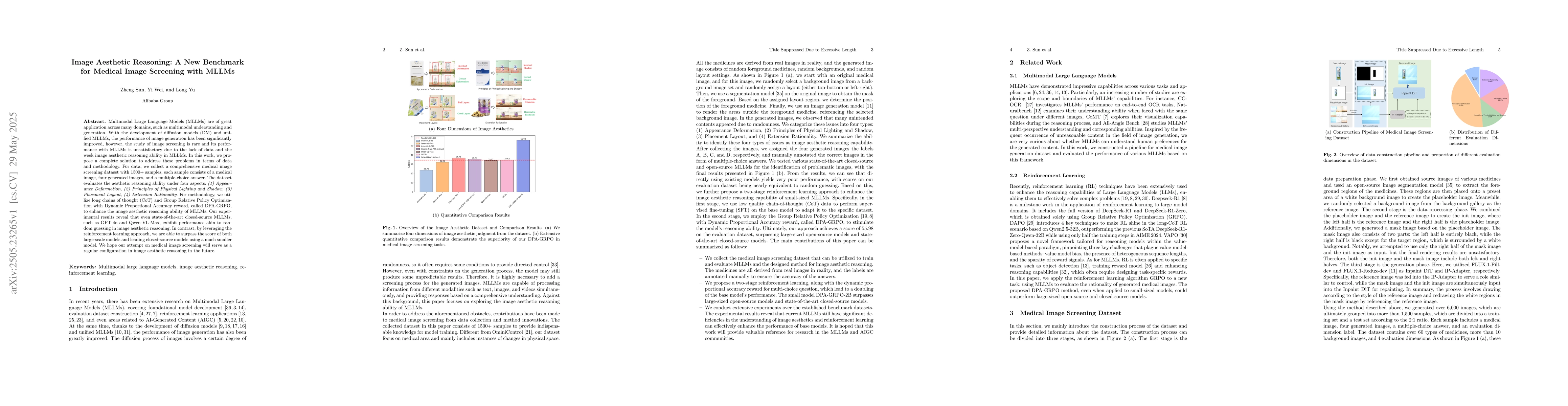 Thumbnail for Image Aesthetic Reasoning: A New Benchmark for Medical Image Screening
  with MLLMs