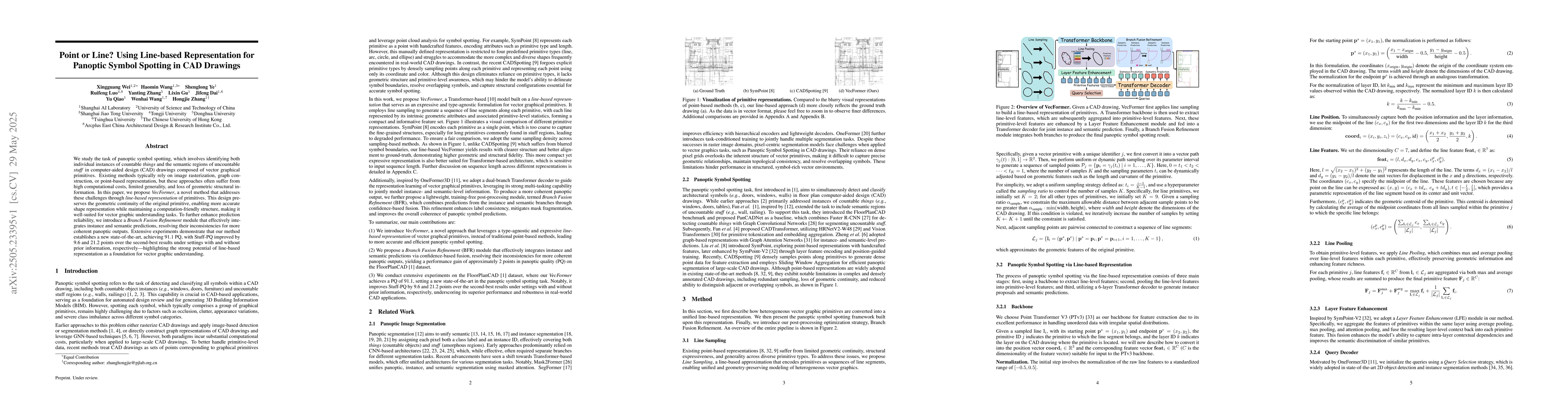Thumbnail for Point or Line? Using Line-based Representation for Panoptic Symbol
  Spotting in CAD Drawings