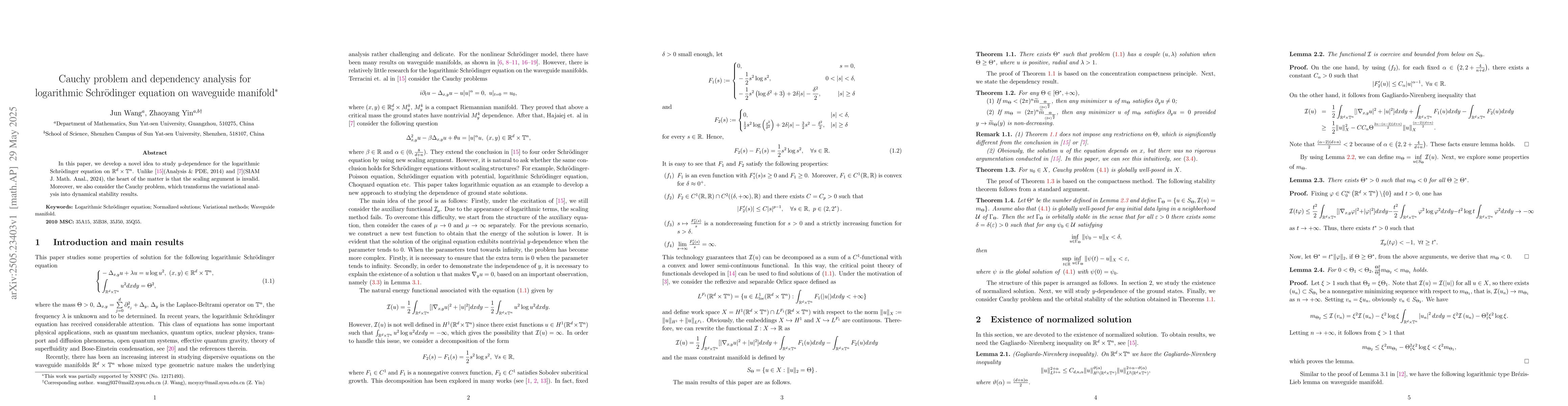 Thumbnail for Cauchy problem and dependency analysis for logarithmic Schrödinger
  equation on waveguide manifold