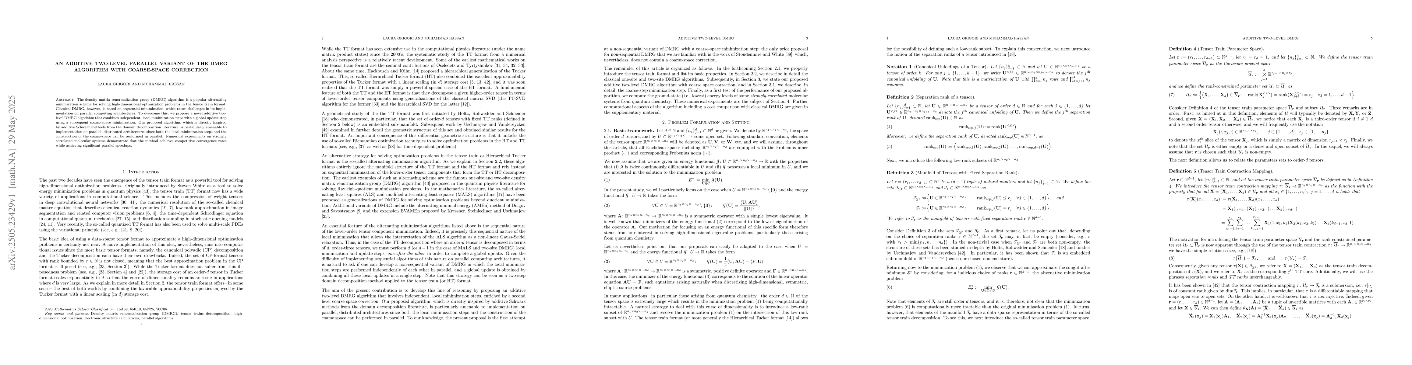 Thumbnail for An additive two-level parallel variant of the DMRG algorithm with
  coarse-space correction