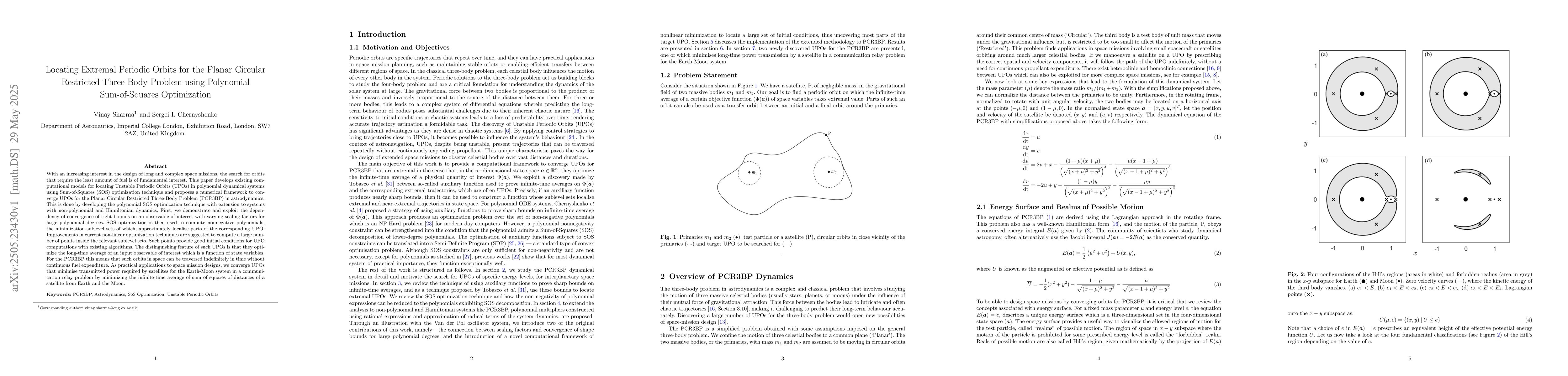Thumbnail for Locating Extremal Periodic Orbits for the Planar Circular Restricted
  Three Body Problem using Polynomial Sum-of-Squares Optimization