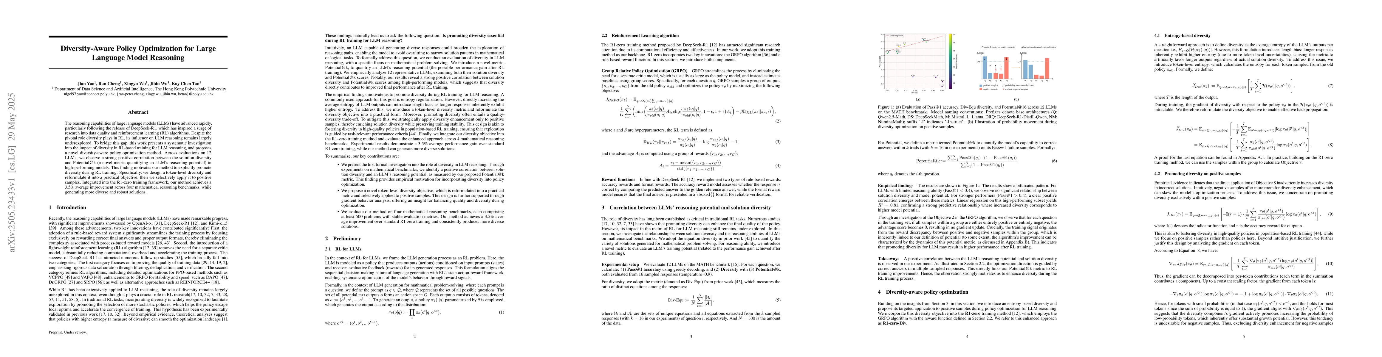Thumbnail for Diversity-Aware Policy Optimization for Large Language Model Reasoning