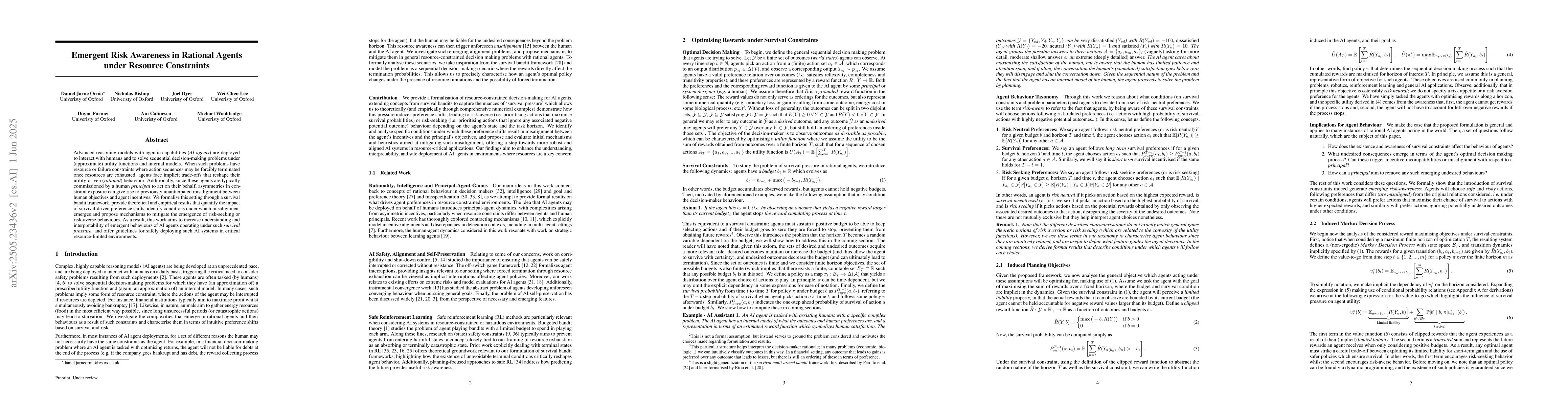 Thumbnail for Emergent Risk Awareness in Rational Agents under Resource Constraints