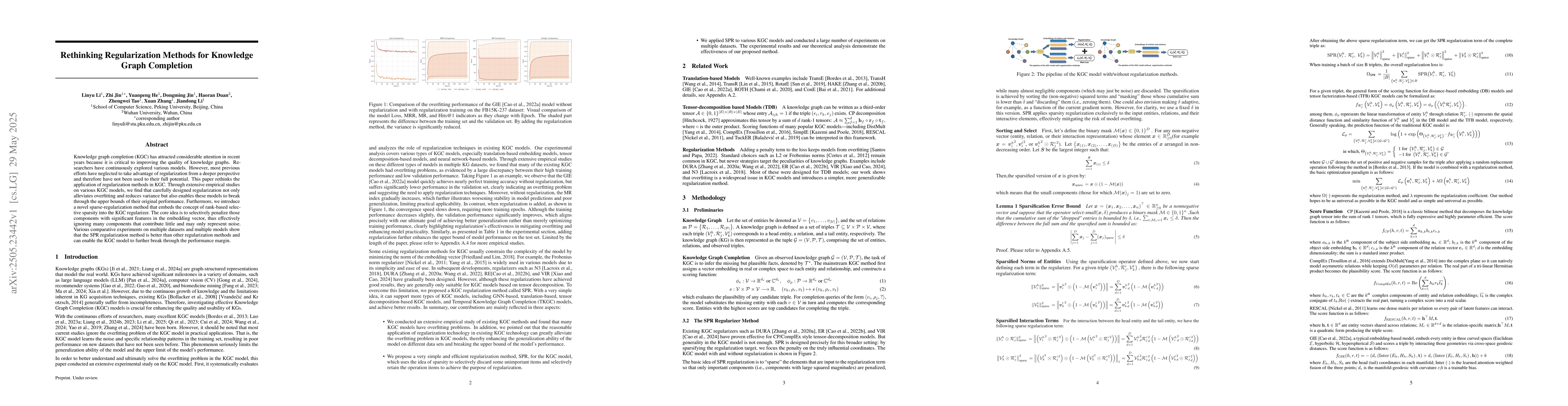Thumbnail for Rethinking Regularization Methods for Knowledge Graph Completion