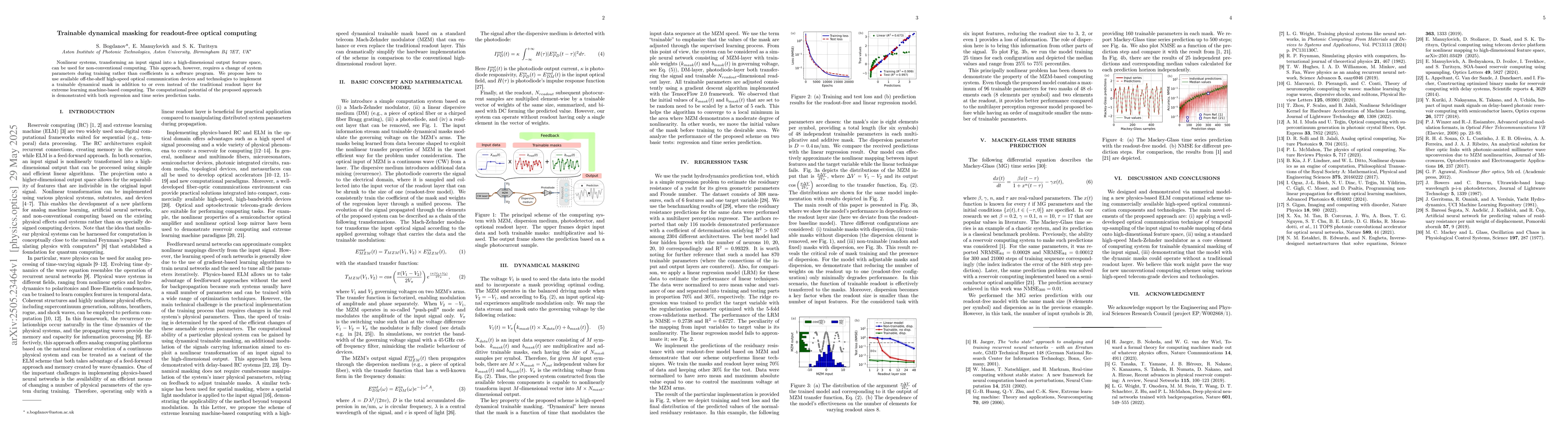 Thumbnail for Trainable dynamical masking for readout-free optical computing