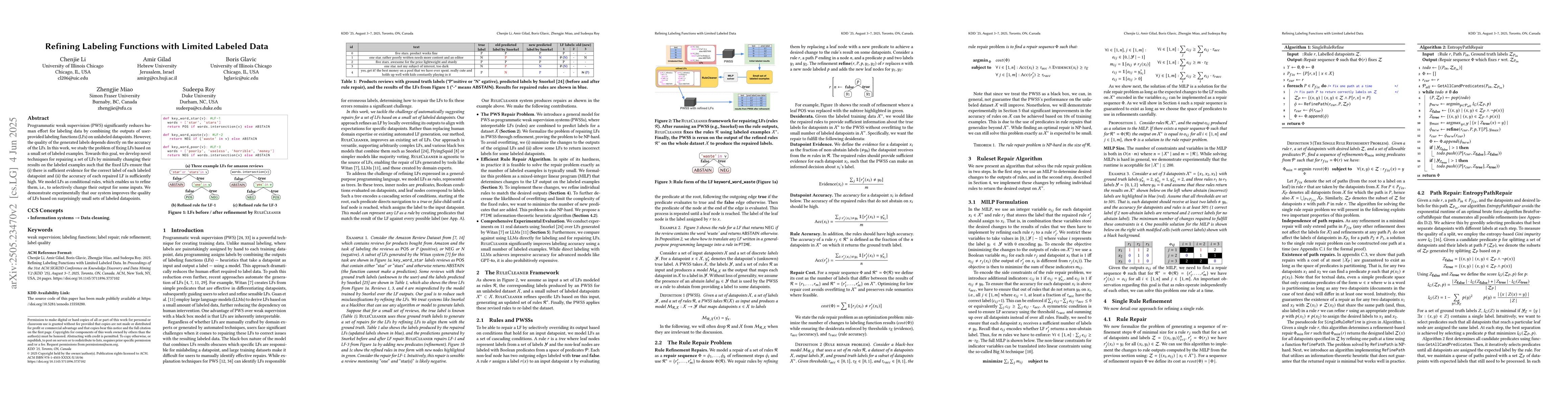 Thumbnail for Refining Labeling Functions with Limited Labeled Data