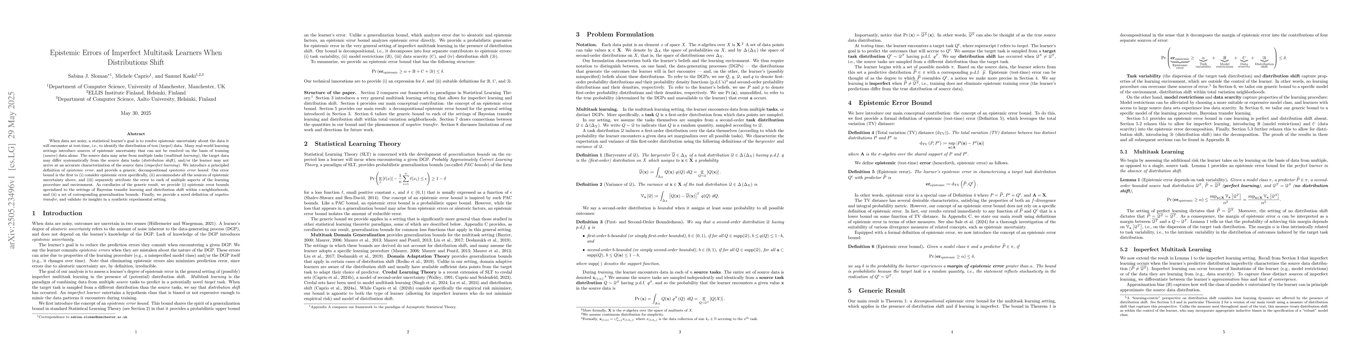Thumbnail for Epistemic Errors of Imperfect Multitask Learners When Distributions
  Shift
