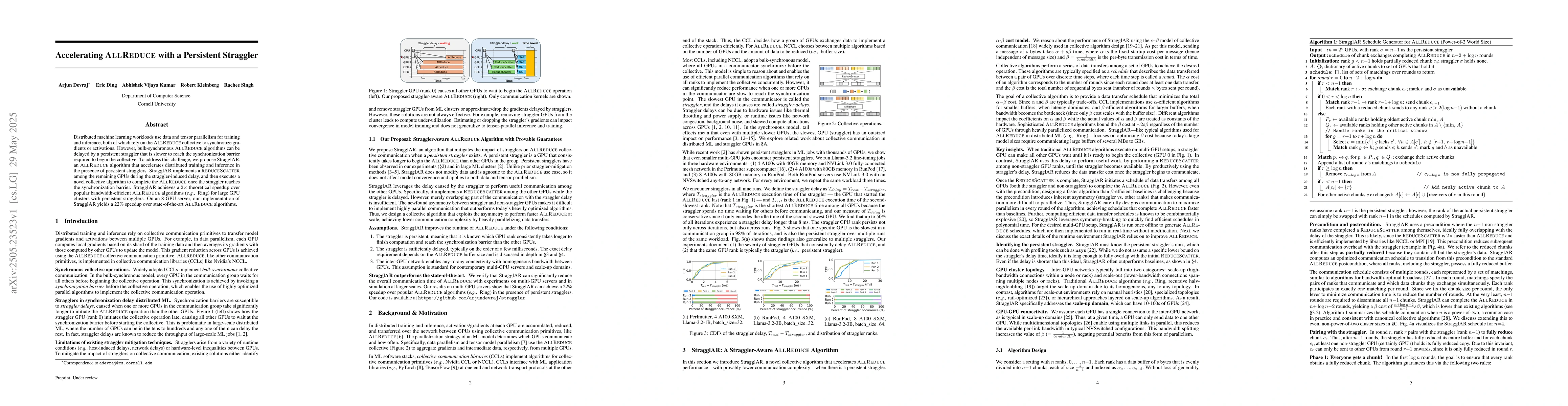 Thumbnail for Accelerating AllReduce with a Persistent Straggler