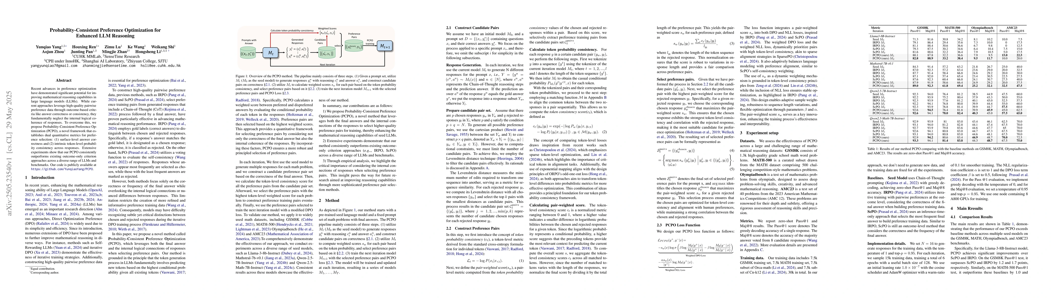 Thumbnail for Probability-Consistent Preference Optimization for Enhanced LLM
  Reasoning