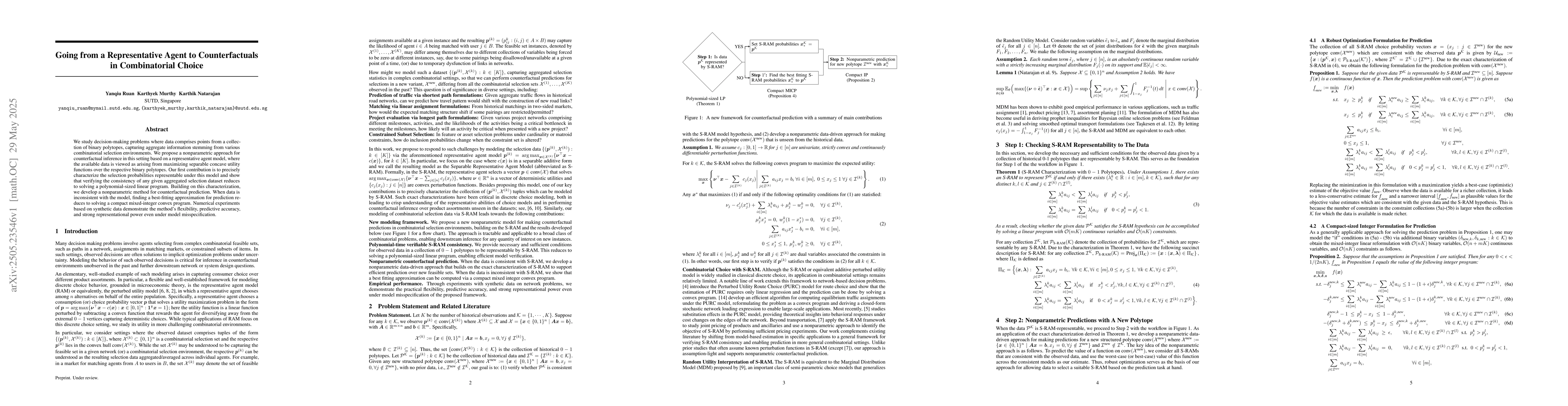Thumbnail for Going from a Representative Agent to Counterfactuals in Combinatorial
  Choice