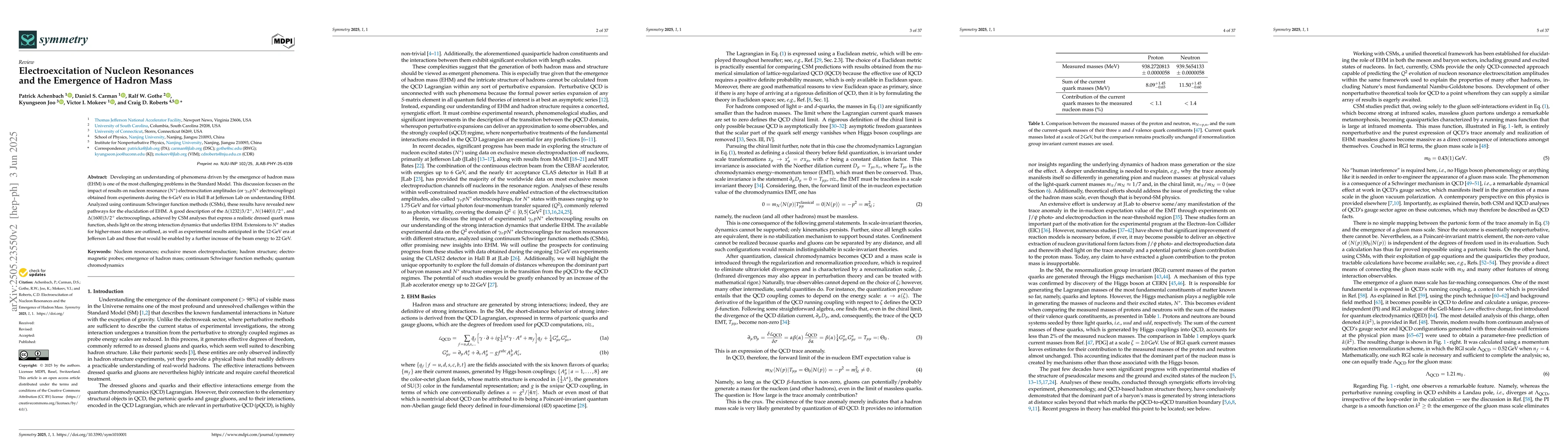 Thumbnail for Electroexcitation of Nucleon Resonances and the Emergence of Hadron Mass