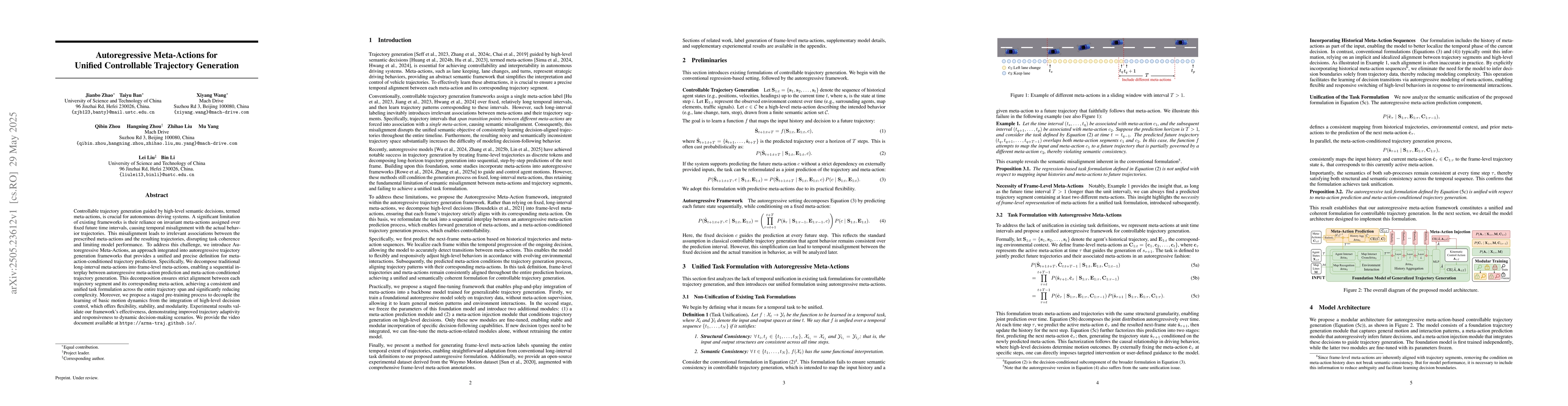 Thumbnail for Autoregressive Meta-Actions for Unified Controllable Trajectory
  Generation