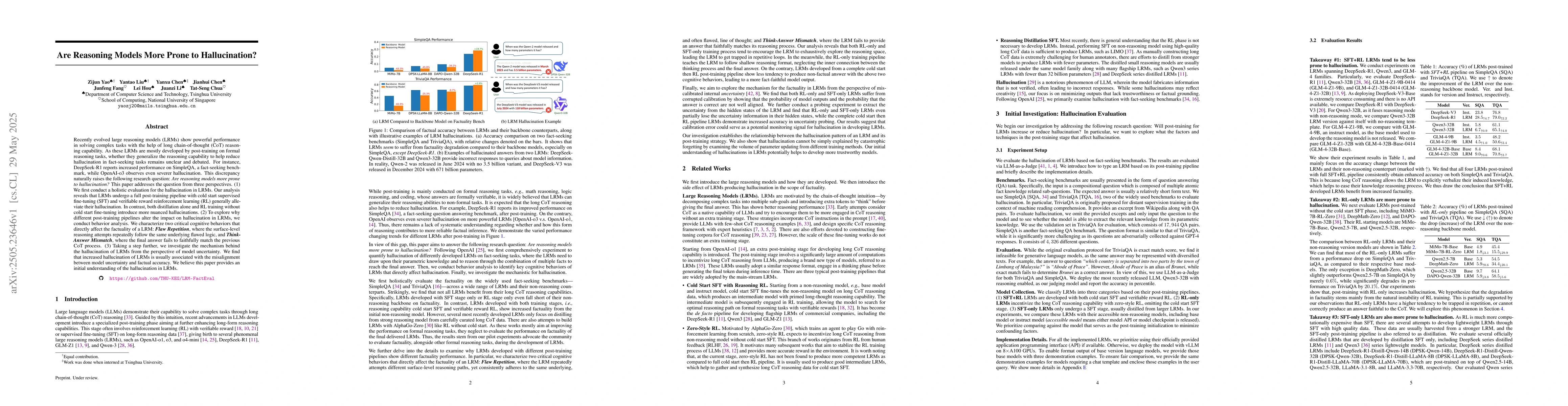 Thumbnail for Are Reasoning Models More Prone to Hallucination?