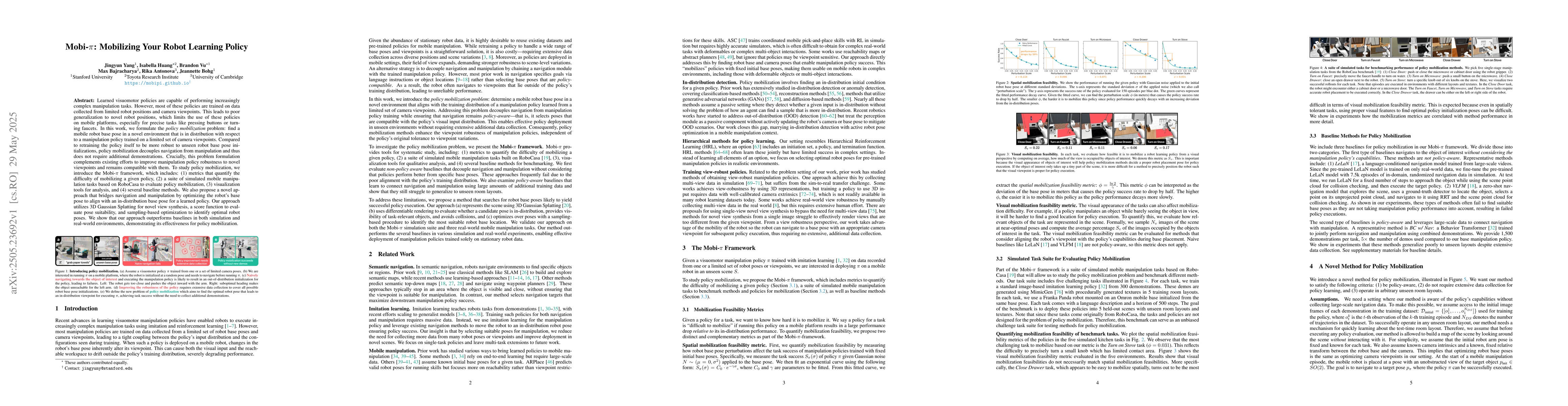 Thumbnail for Mobi-$π$: Mobilizing Your Robot Learning Policy