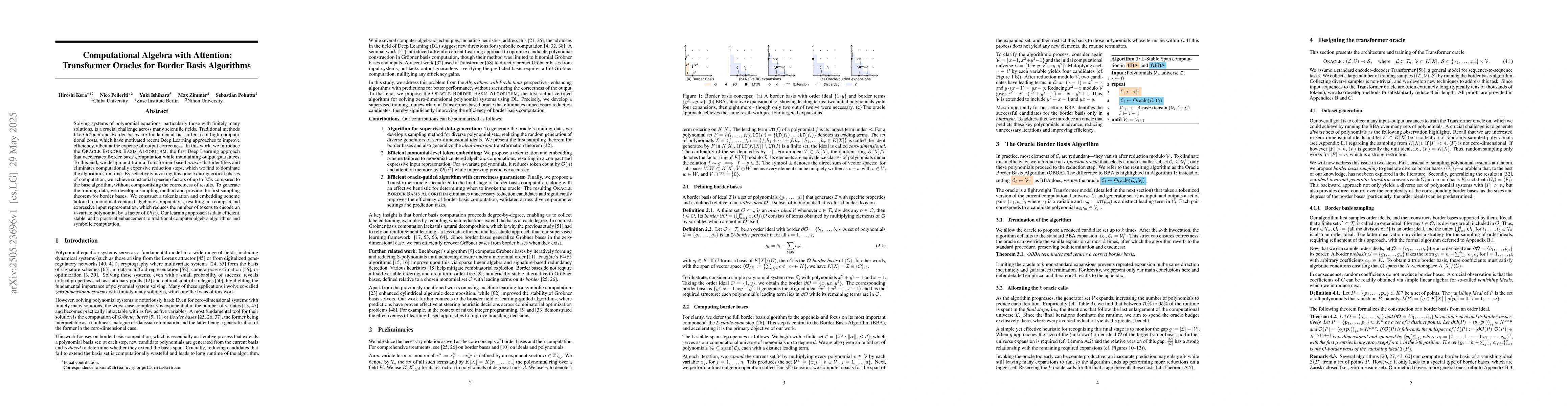 Thumbnail for Computational Algebra with Attention: Transformer Oracles for Border
  Basis Algorithms