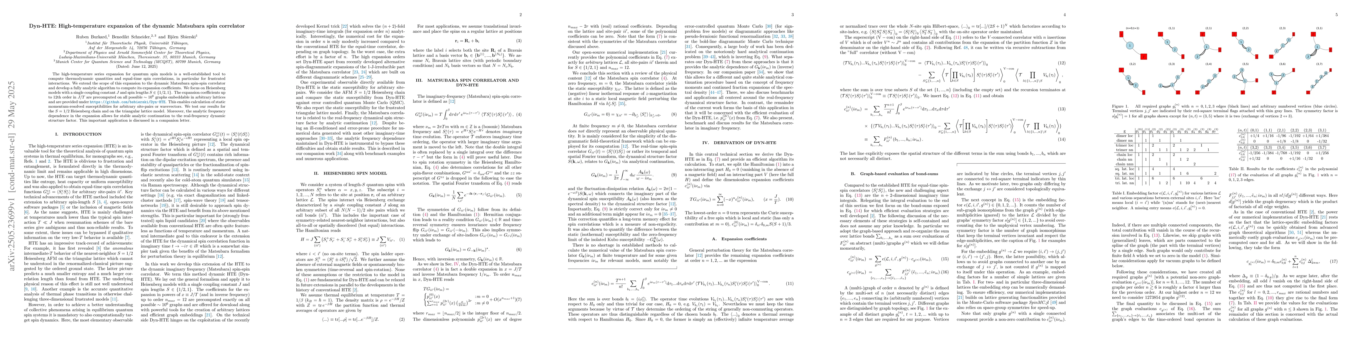 Thumbnail for Dyn-HTE: High-temperature expansion of the dynamic Matsubara spin
  correlator